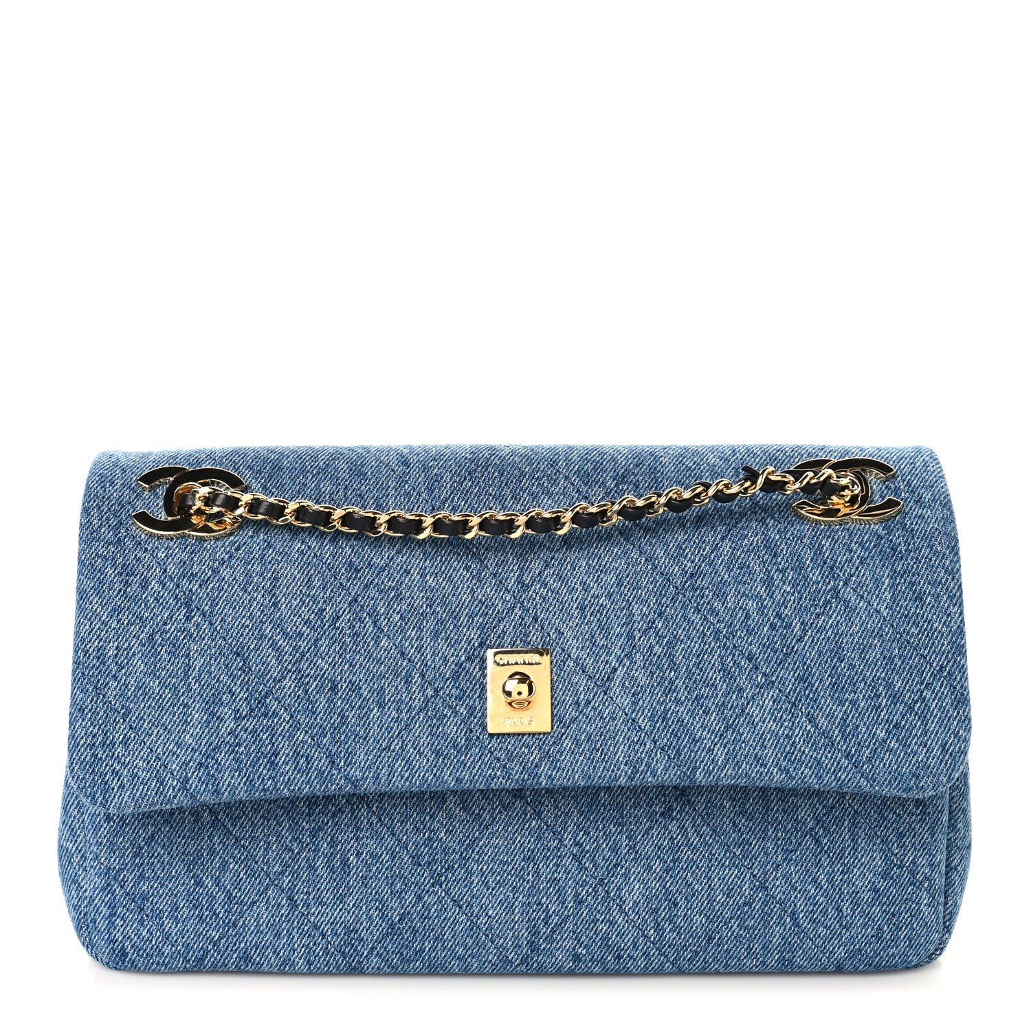 Chanel Denim Quilted Eyes On You Flap Blue