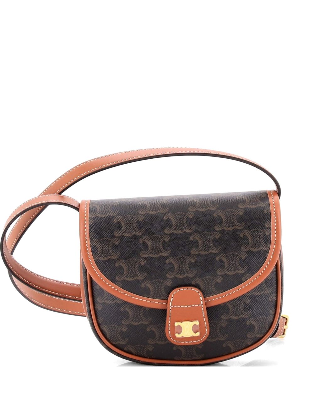 Besace Flap Bag Triomphe Coated Canvas Mini crossbody bag