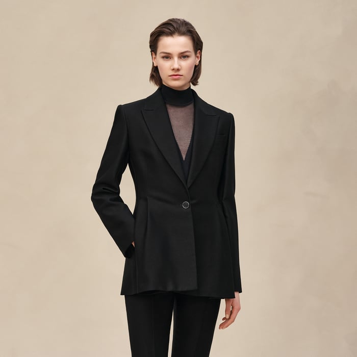 Noir Wraparound Suit Jacket