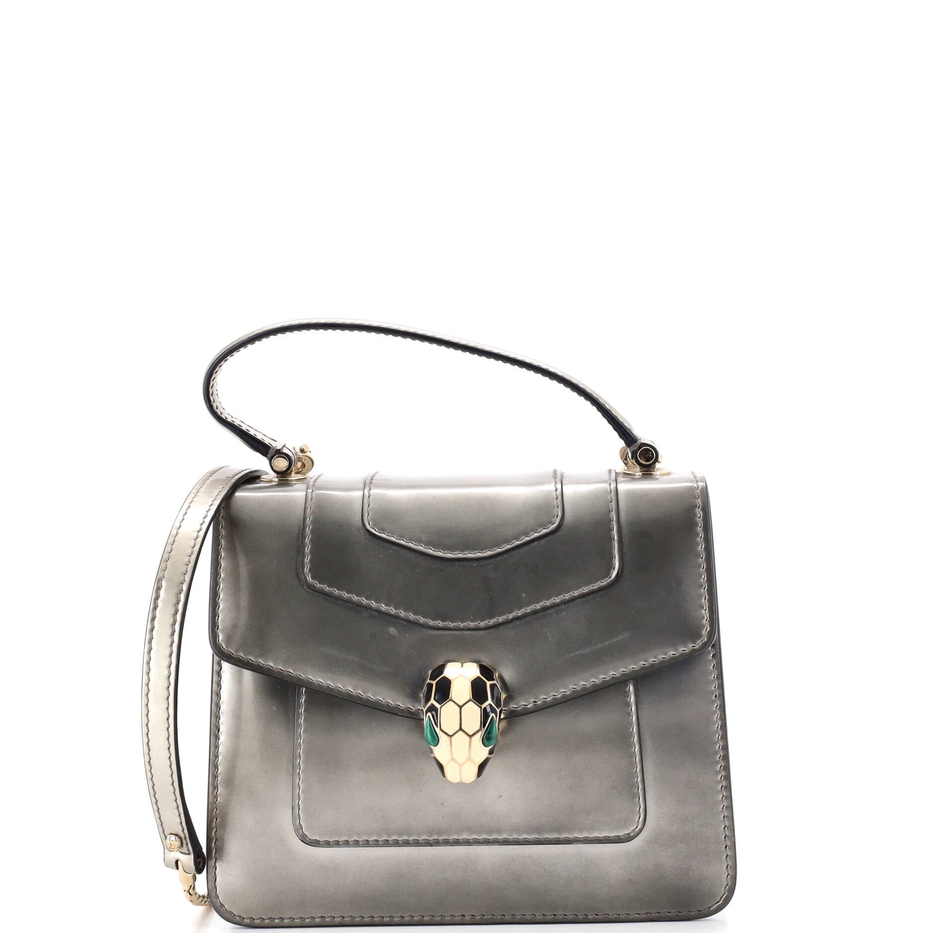 Serpenti Top Handle Bag Patent Small