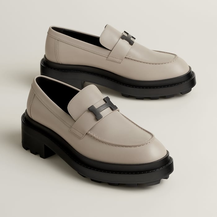Beige Galet Louvre Loafer