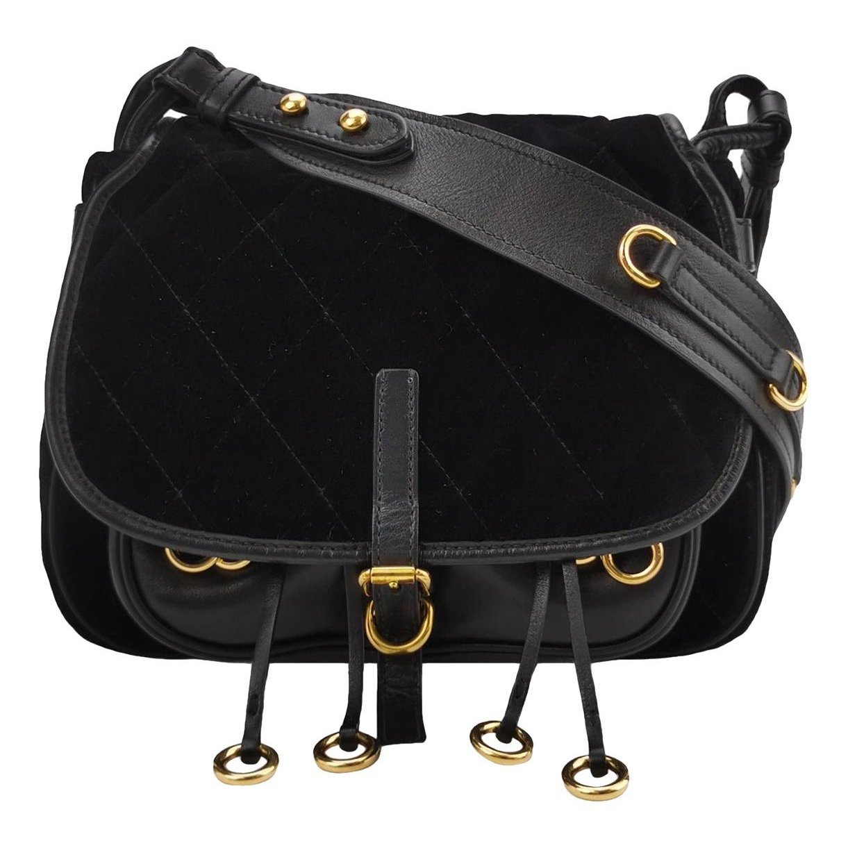 Buckle leather handbag