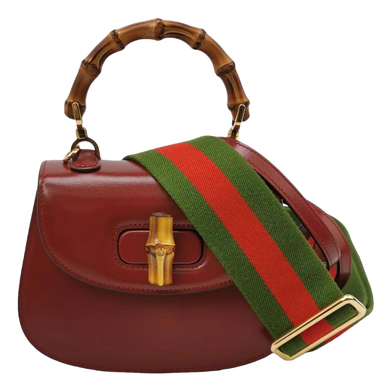 Bamboo leather crossbody bag