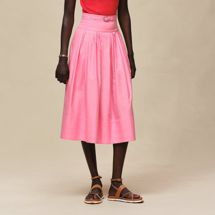 Rose Bonbon "Mosaique" Pleated Skirt With Basque