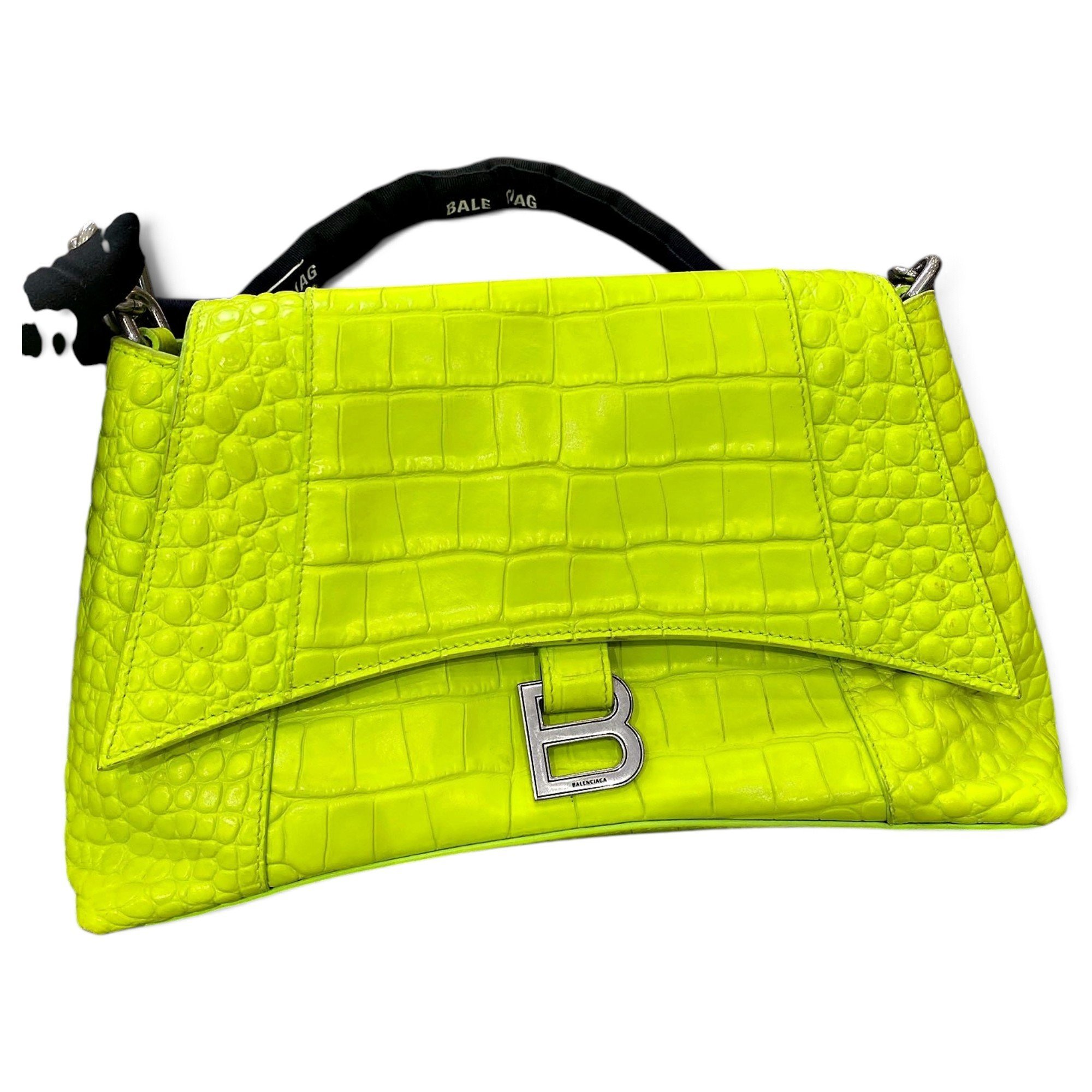Hourglass leather handbag