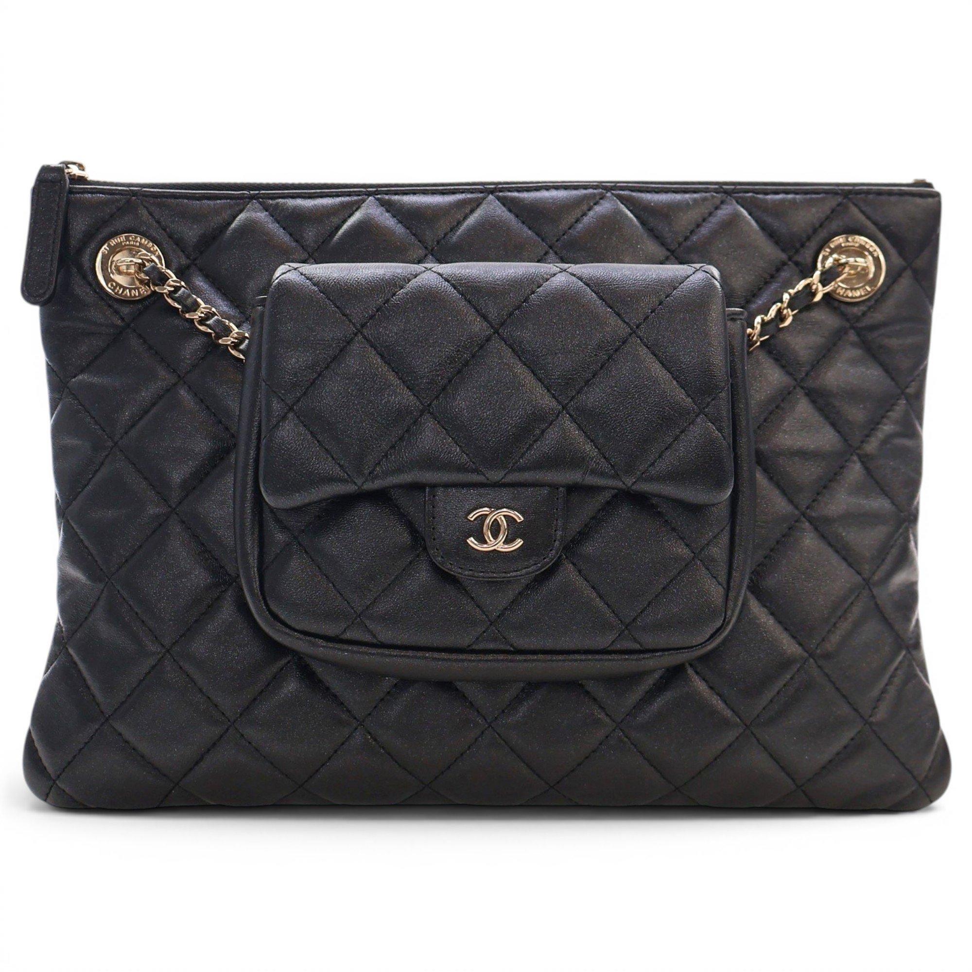 Leather clutch bag