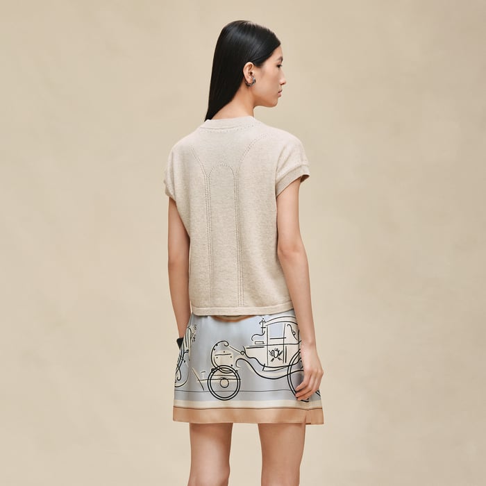 Beige Naturel Short-sleeve Sweater
