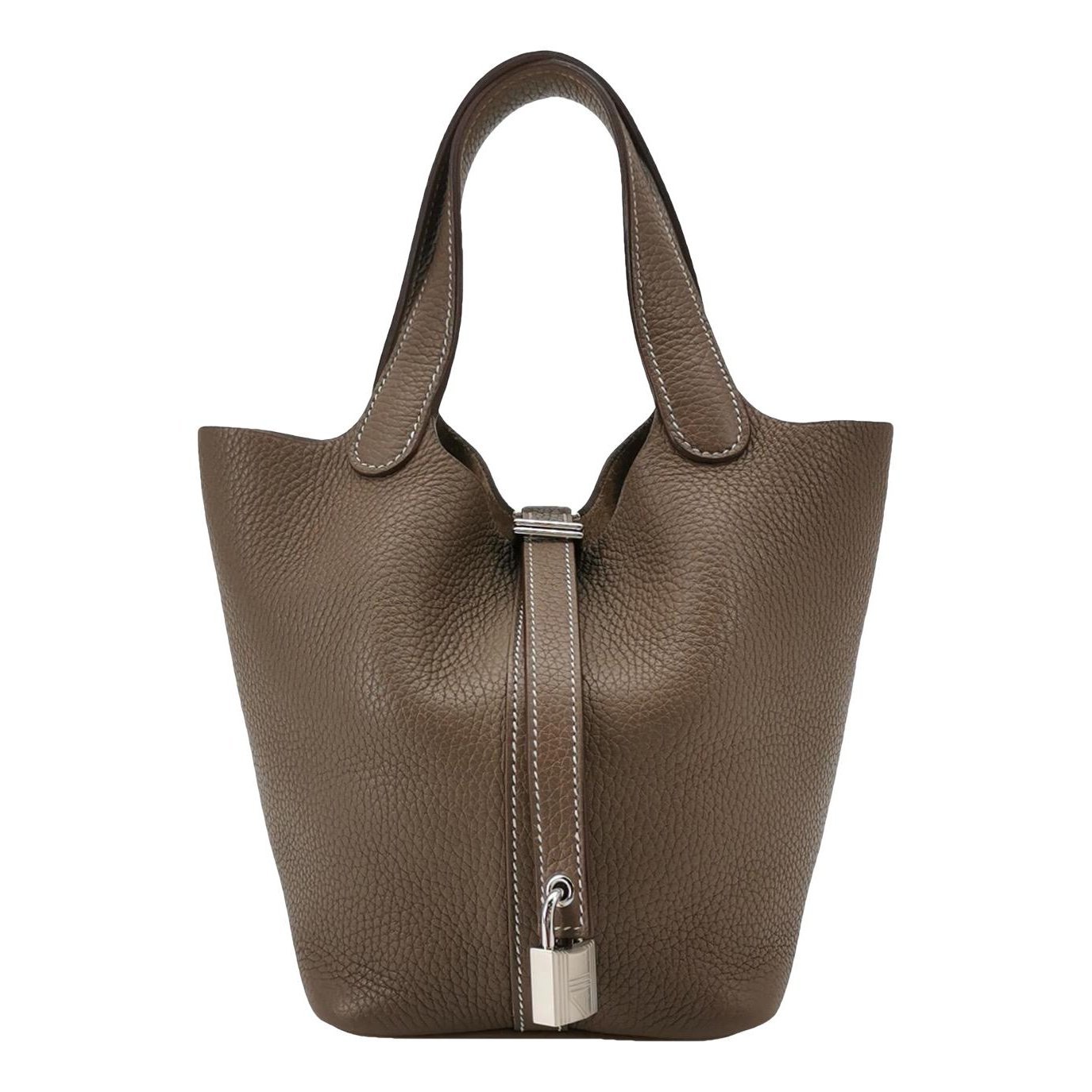 Hermes Picotin 18 Handbag Etoupe Clemence Leather
