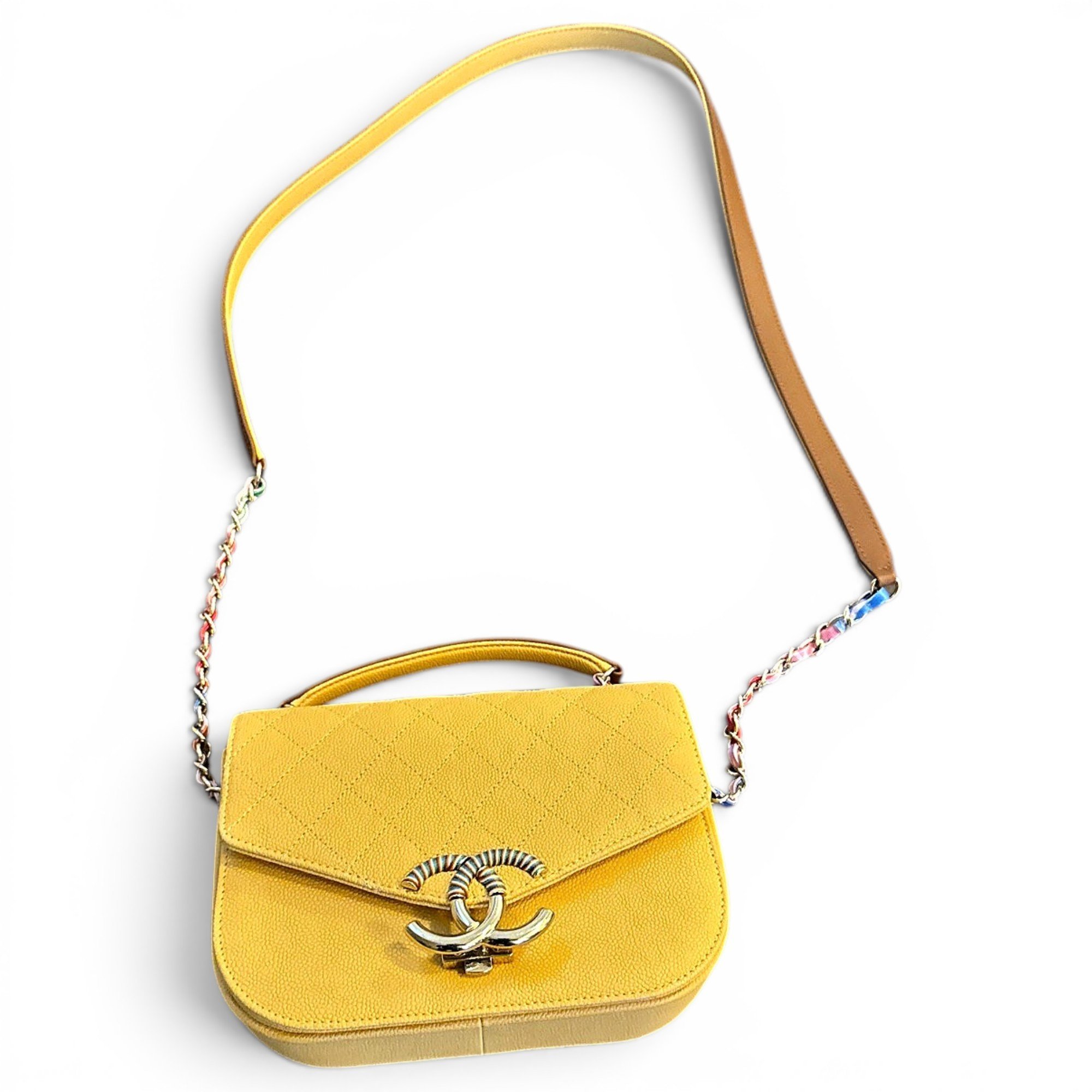 Trendy CC leather handbag