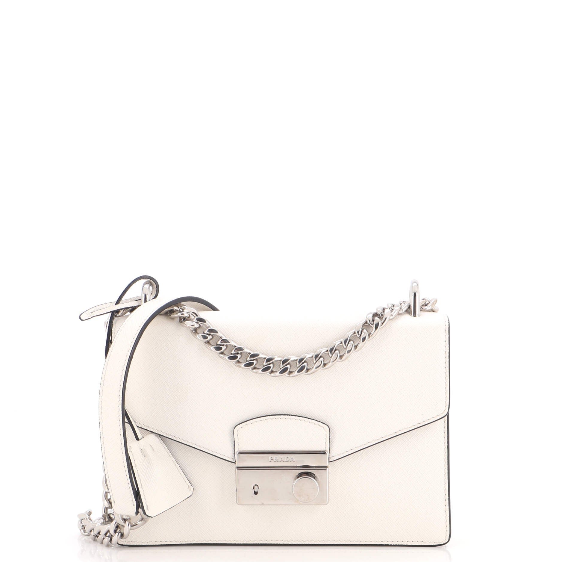 Sound Chain Shoulder Bag Saffiano Leather Small