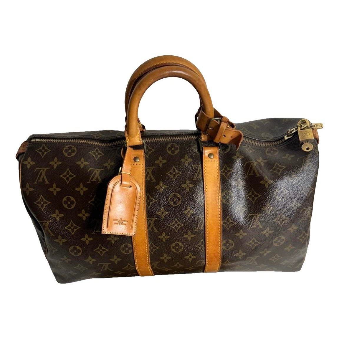 Keepall leather travel bag