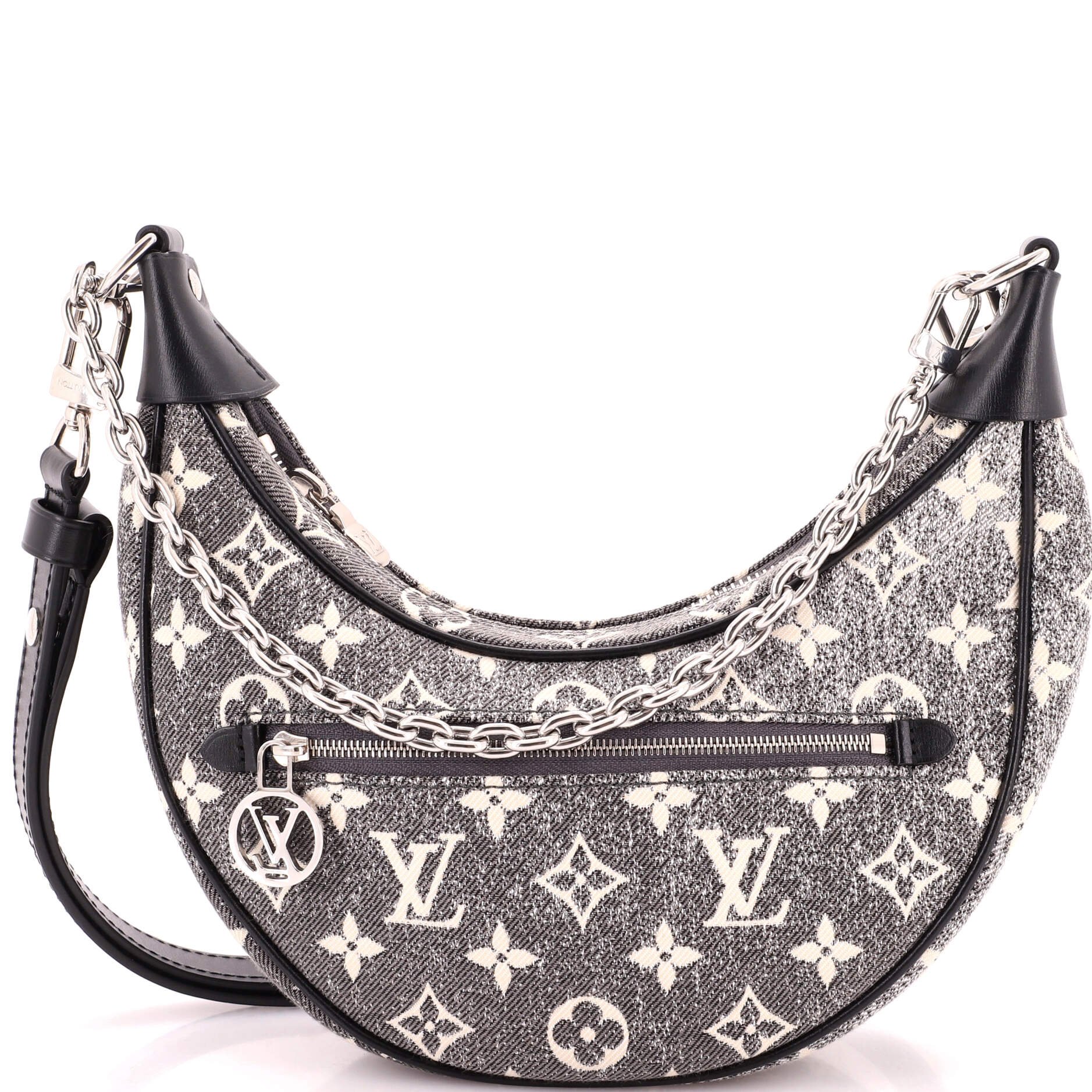 Loop Handbag Monogram Jacquard Denim