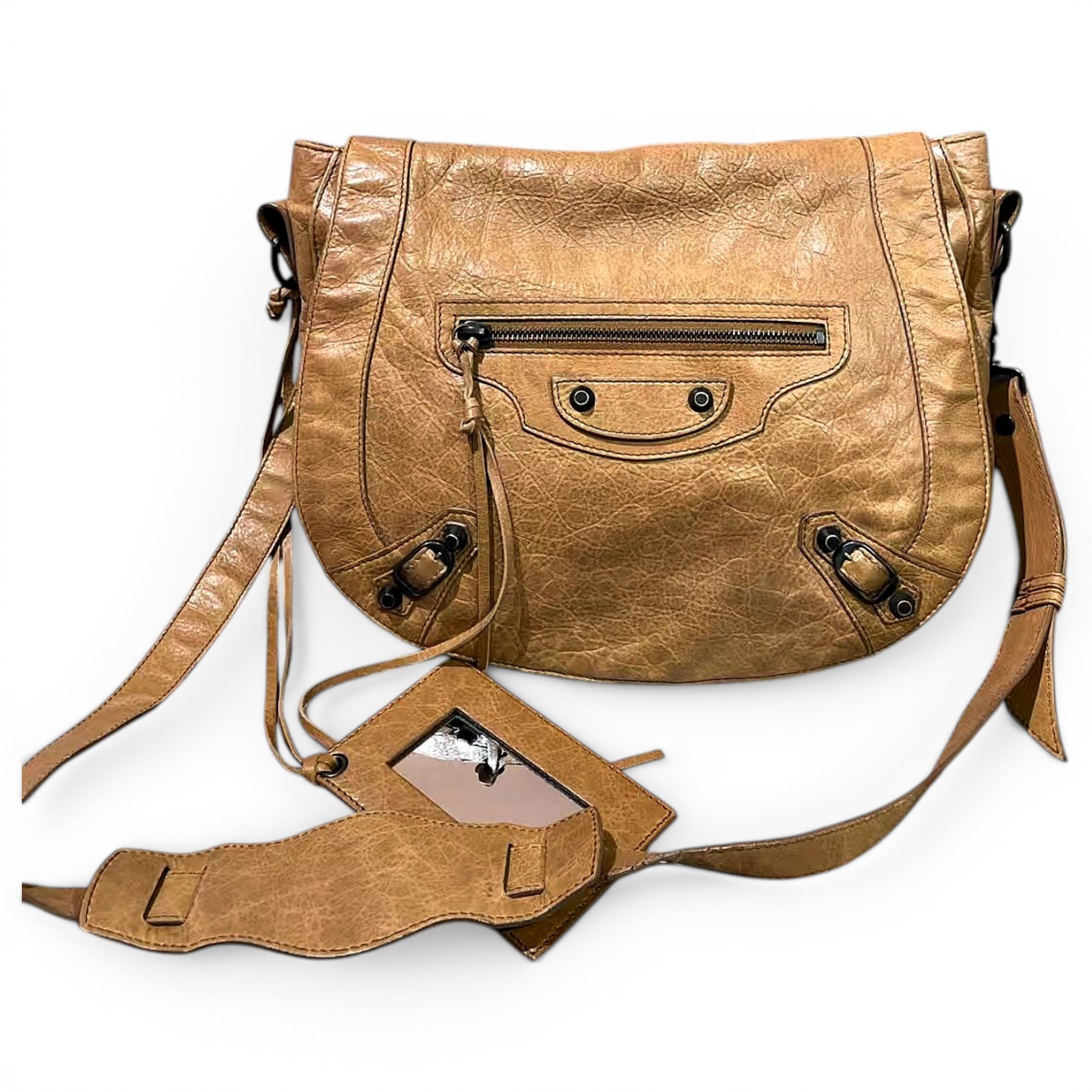 City leather handbag