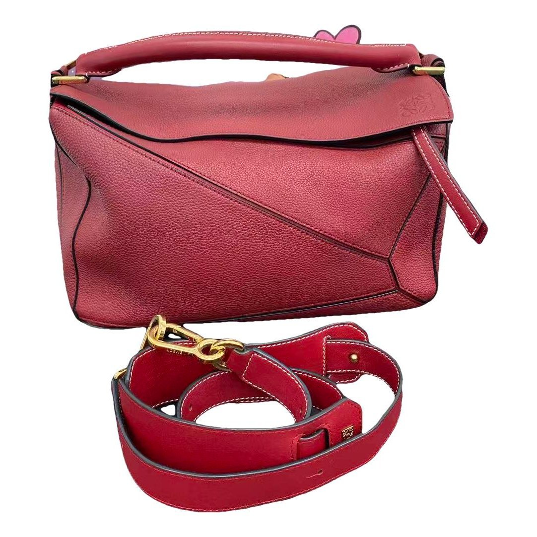 Puzzle leather handbag