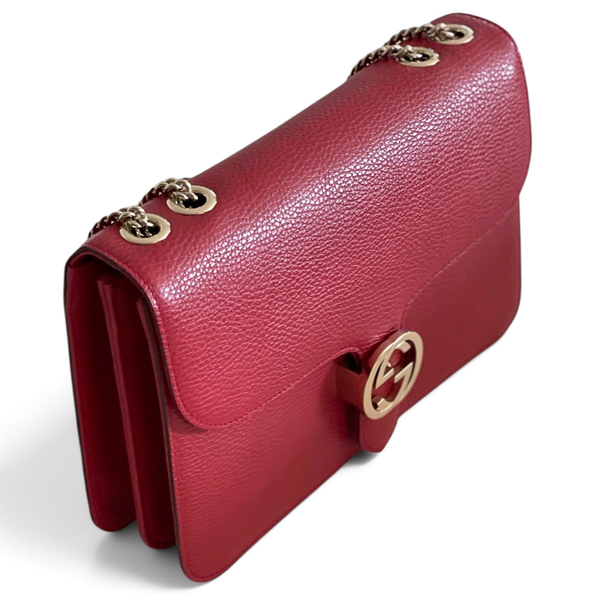 Interlocking leather handbag
