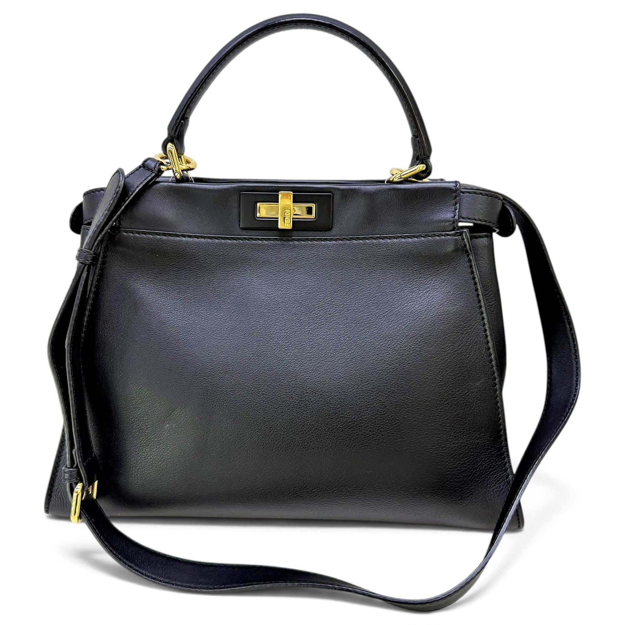 Peekaboo regular pocket leather handbag