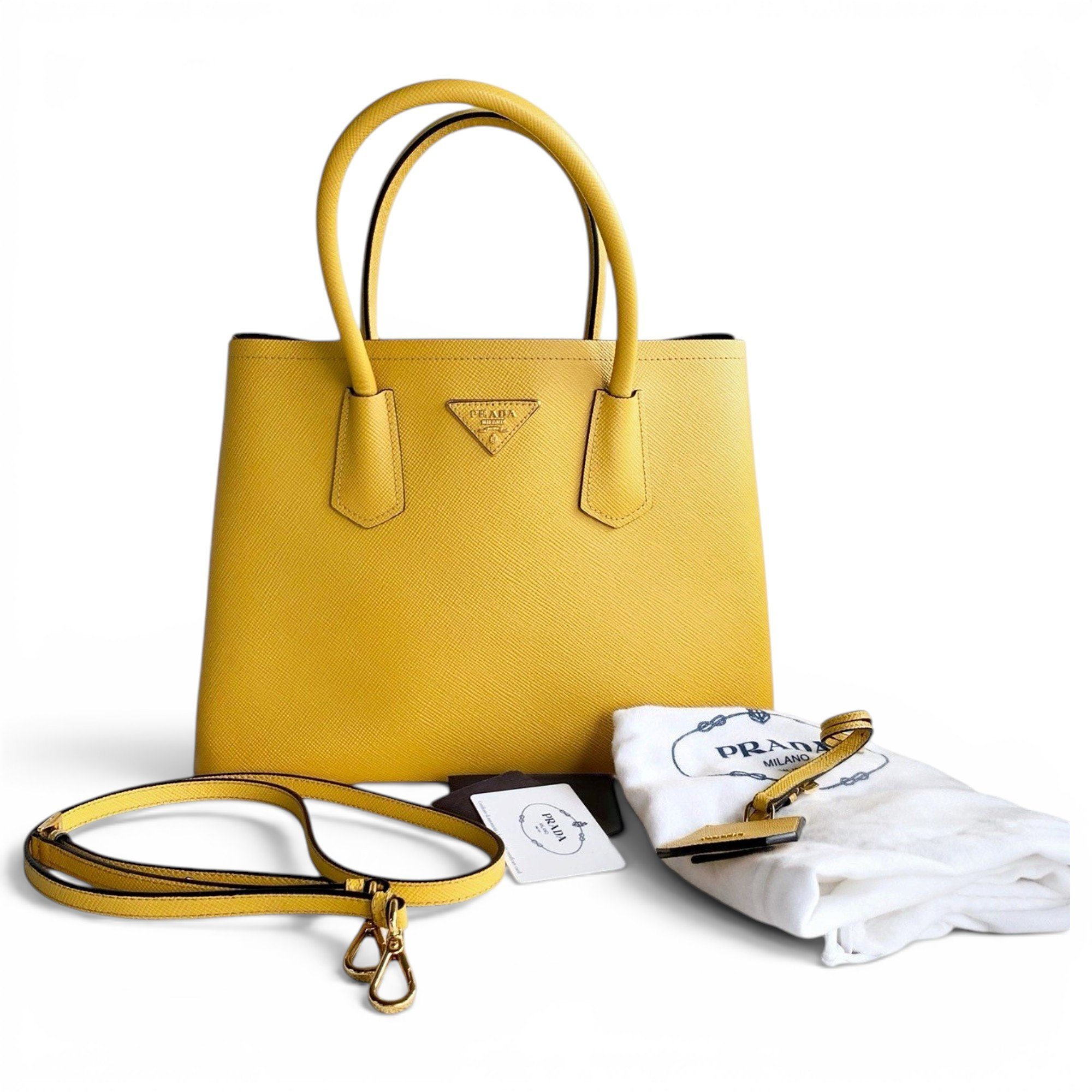 Double leather handbag