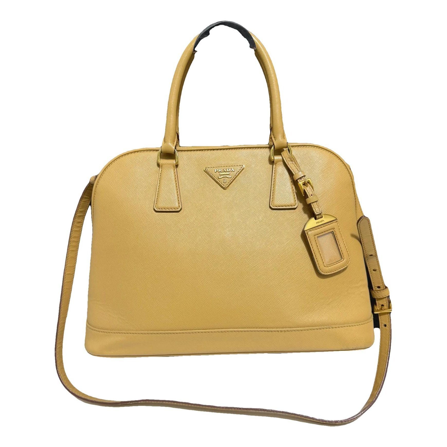 Pyramid leather handbag