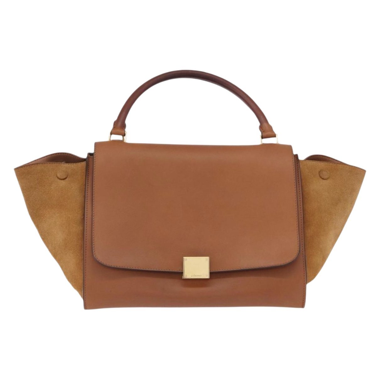 Trapèze leather handbag