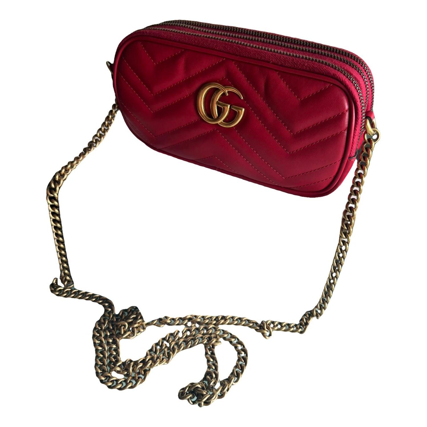 GG Marmont Triple zip leather crossbody bag