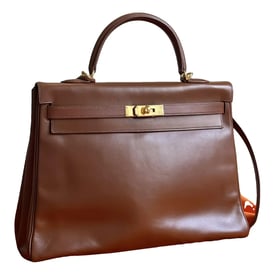 Hermes Kelly 35 Handbag Gold Box Calf Leather 2002