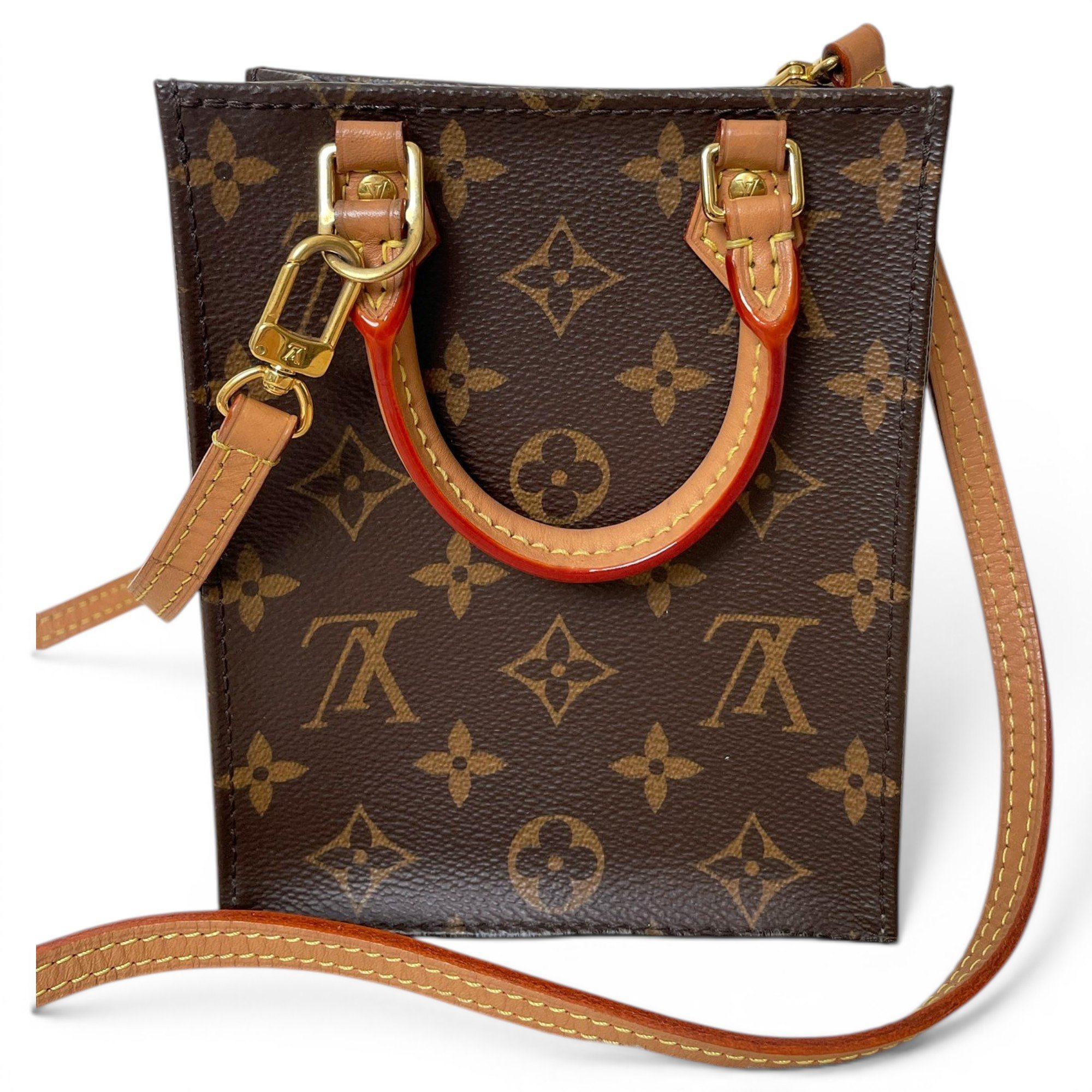 Plat leather crossbody bag