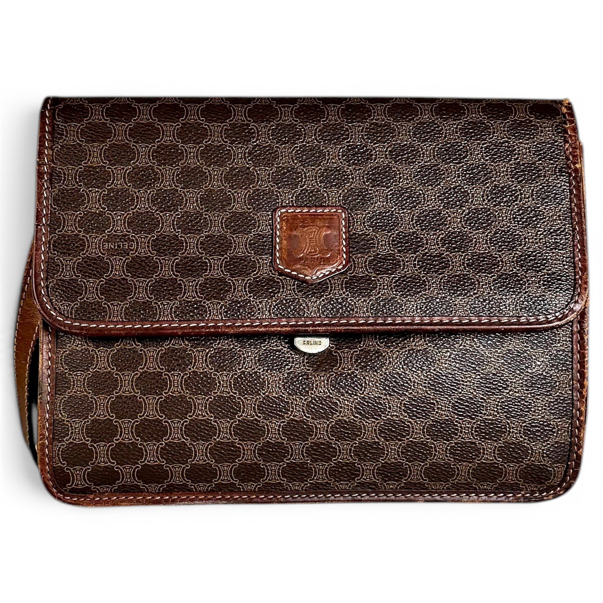 Leather clutch bag