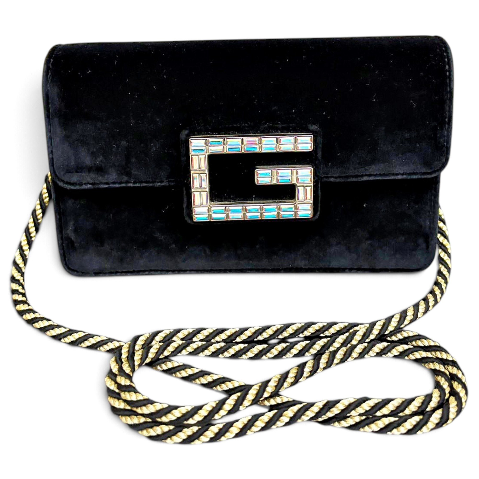 Square G velvet crossbody bag