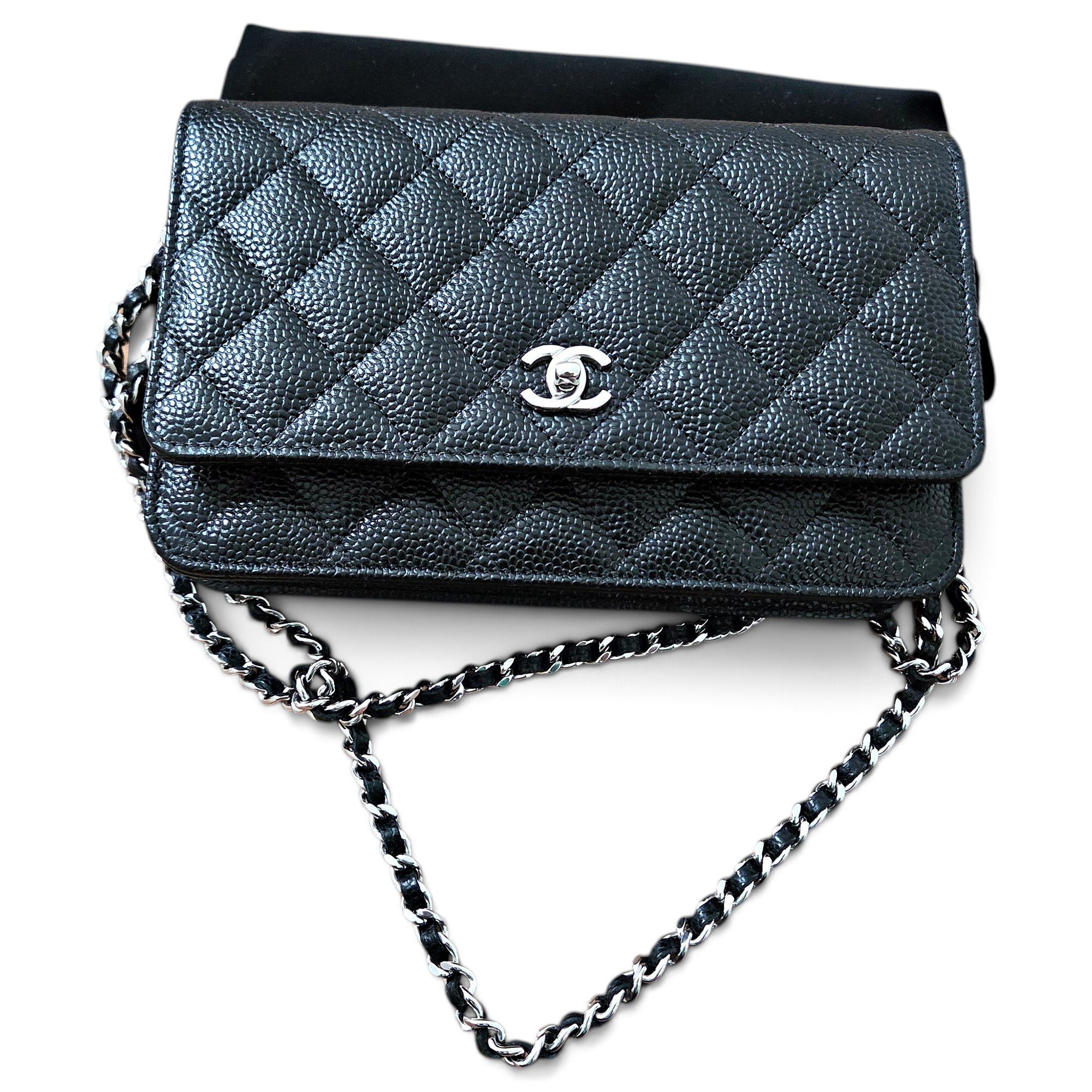 Wallet On Chain leather crossbody bag