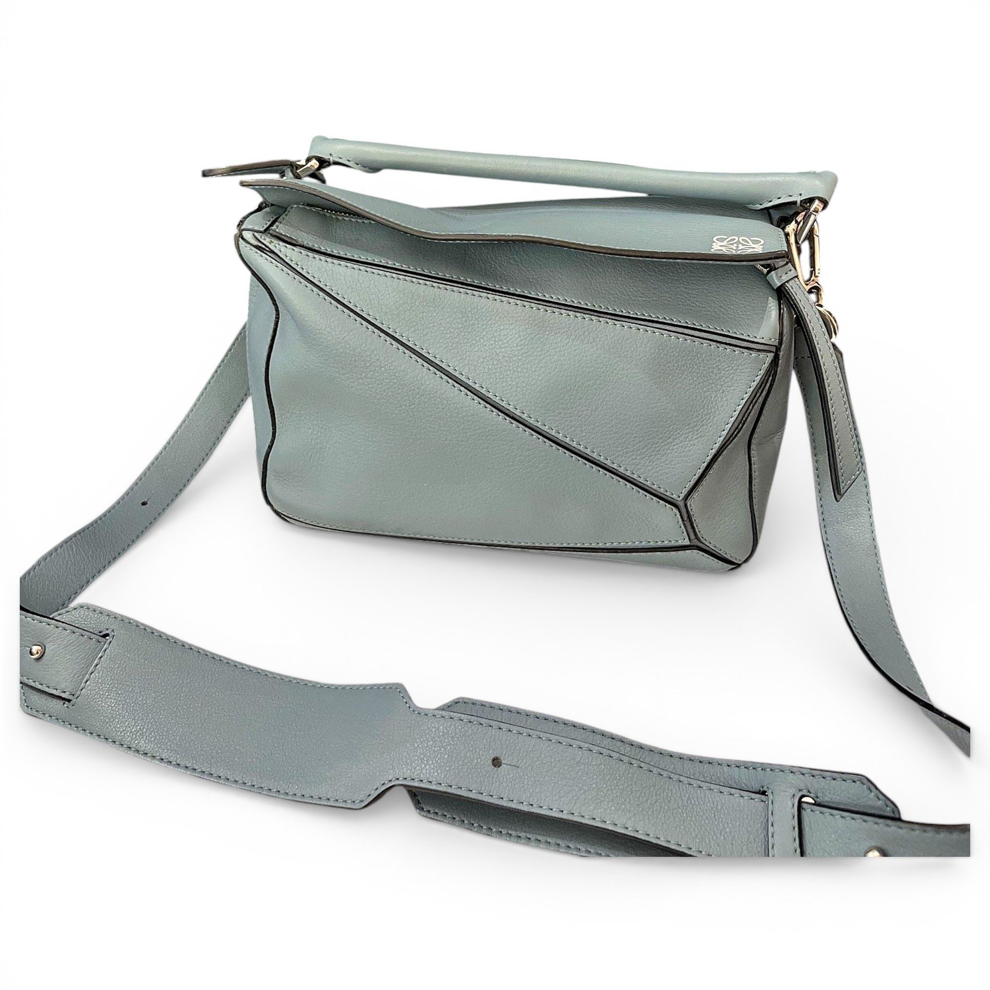 Puzzle leather handbag