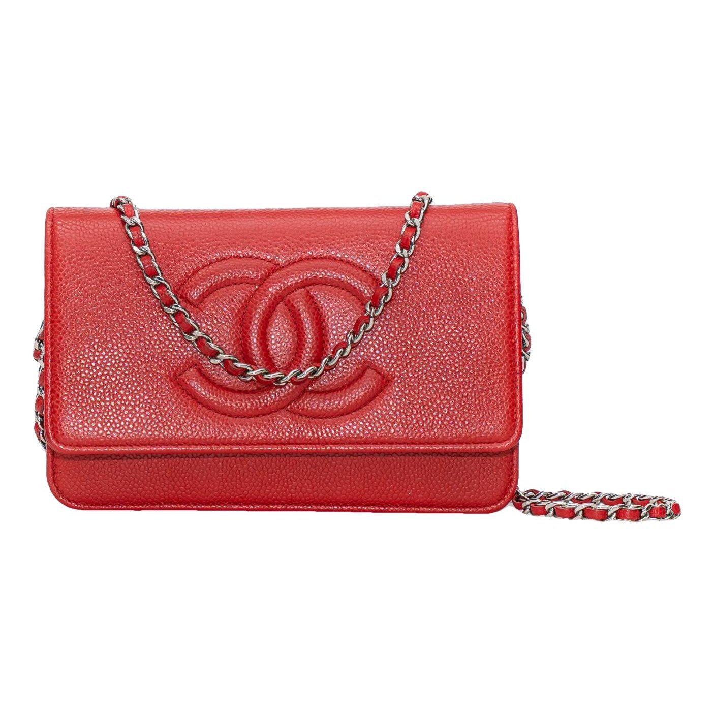 Wallet On Chain Double C leather handbag