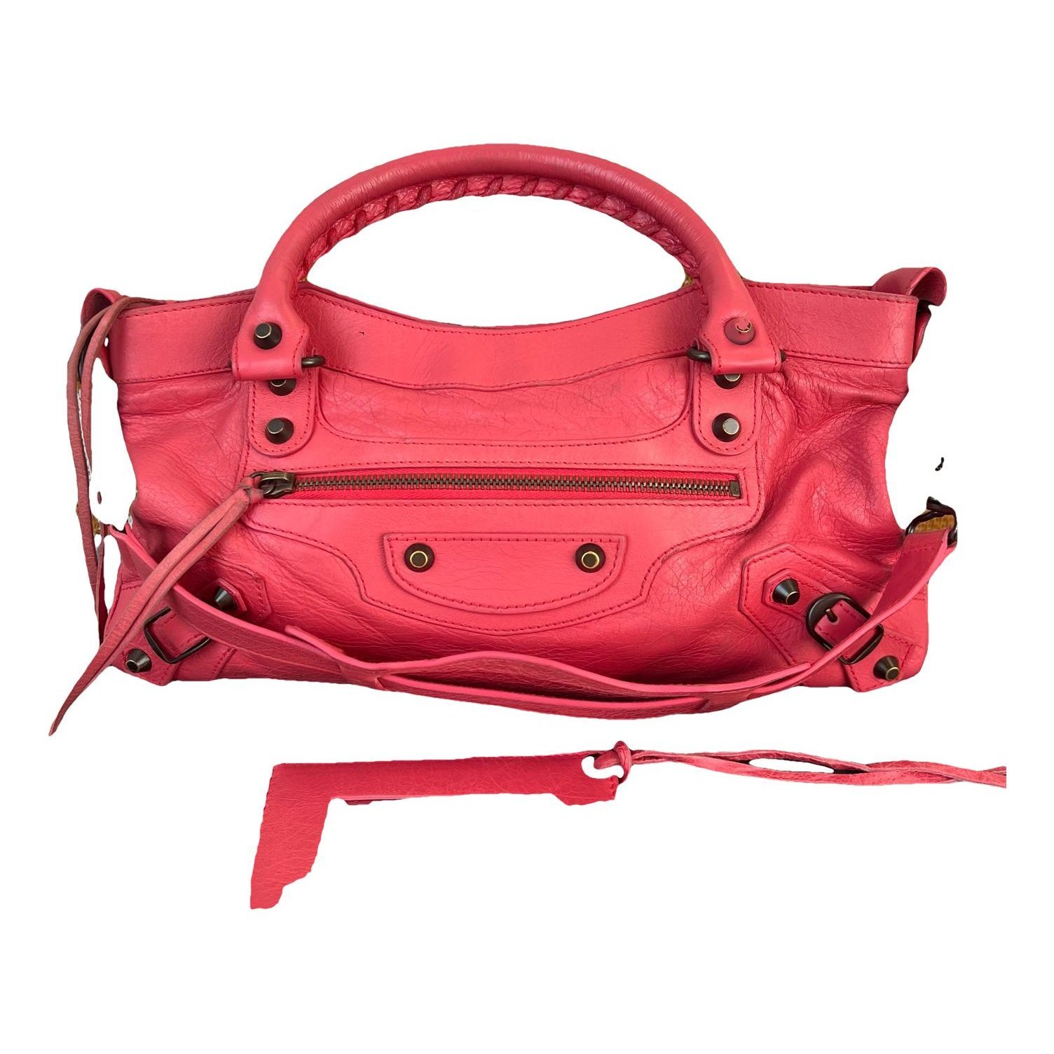 City leather handbag