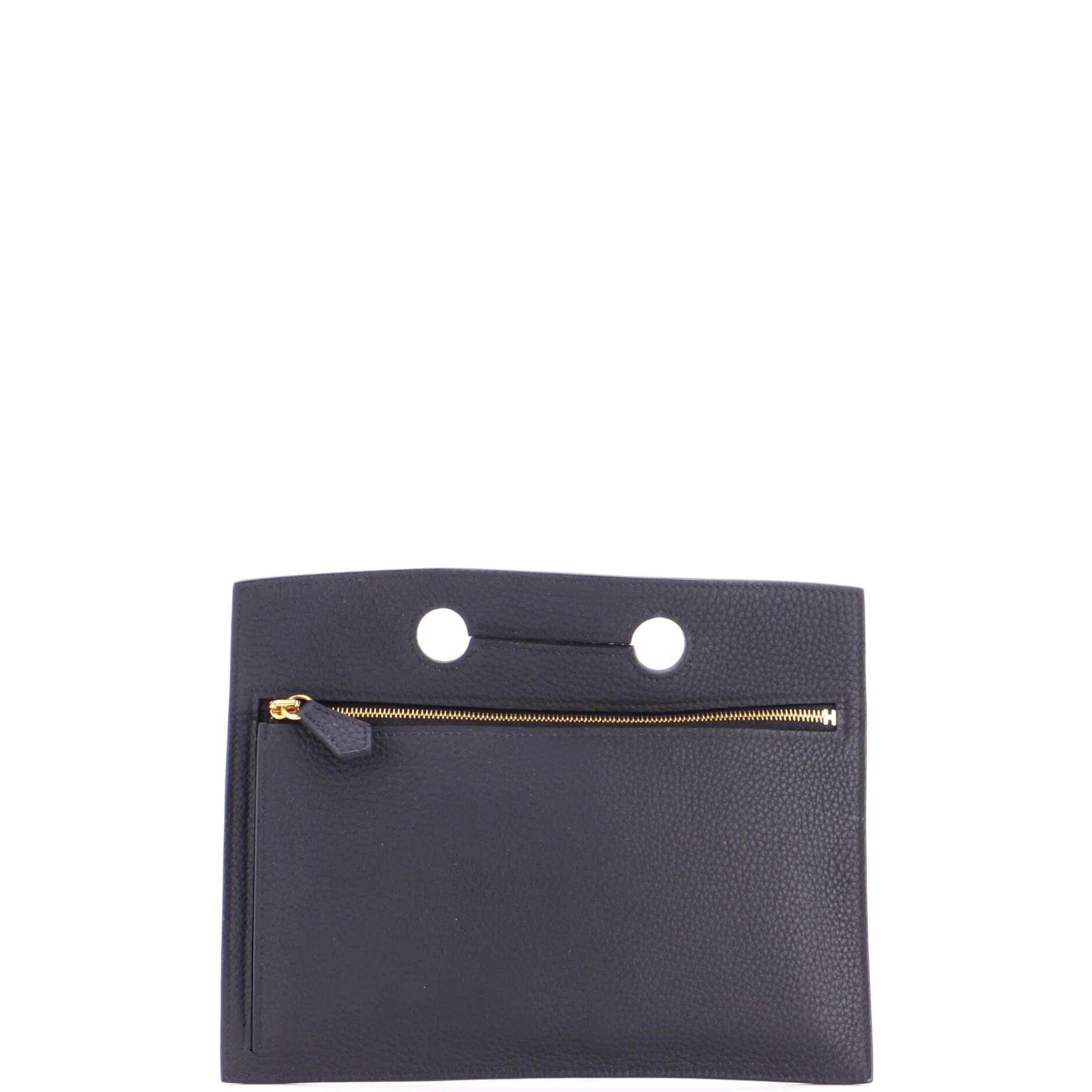 Leather clutch bag