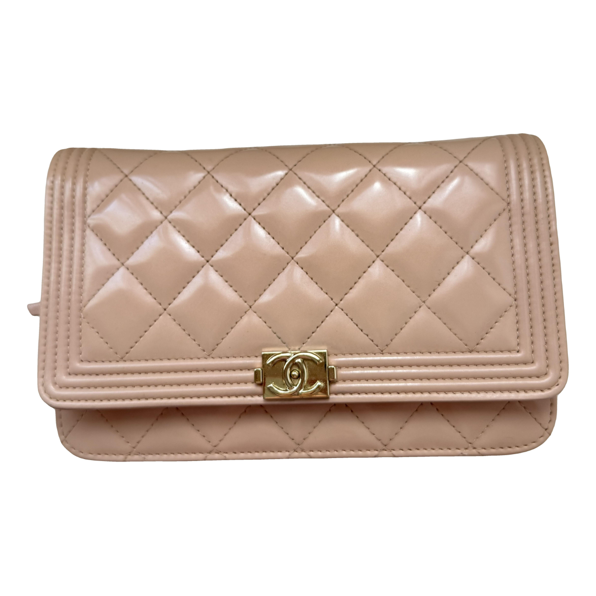 Wallet On Chain Boy Half Flap patent leather handbag