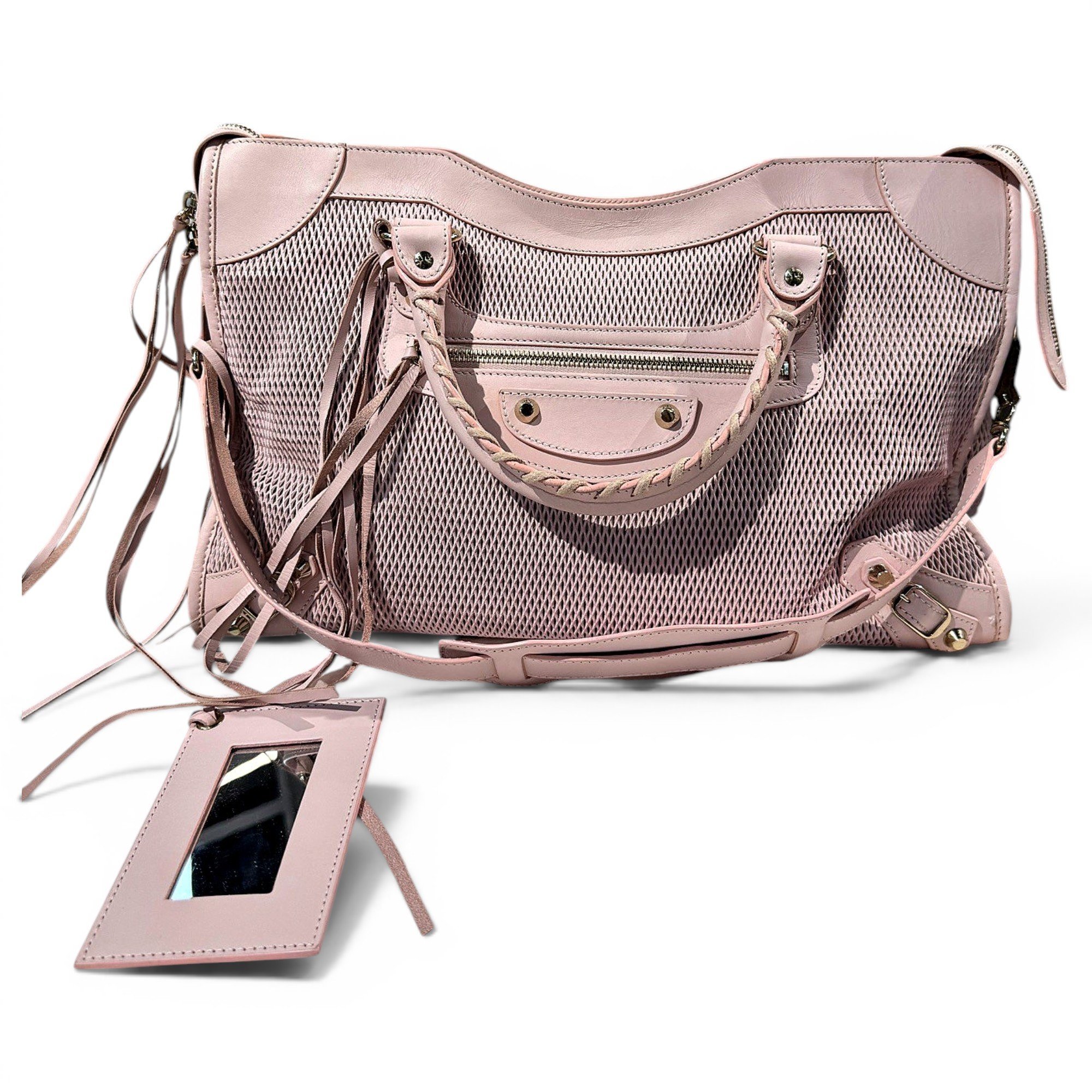 City leather handbag