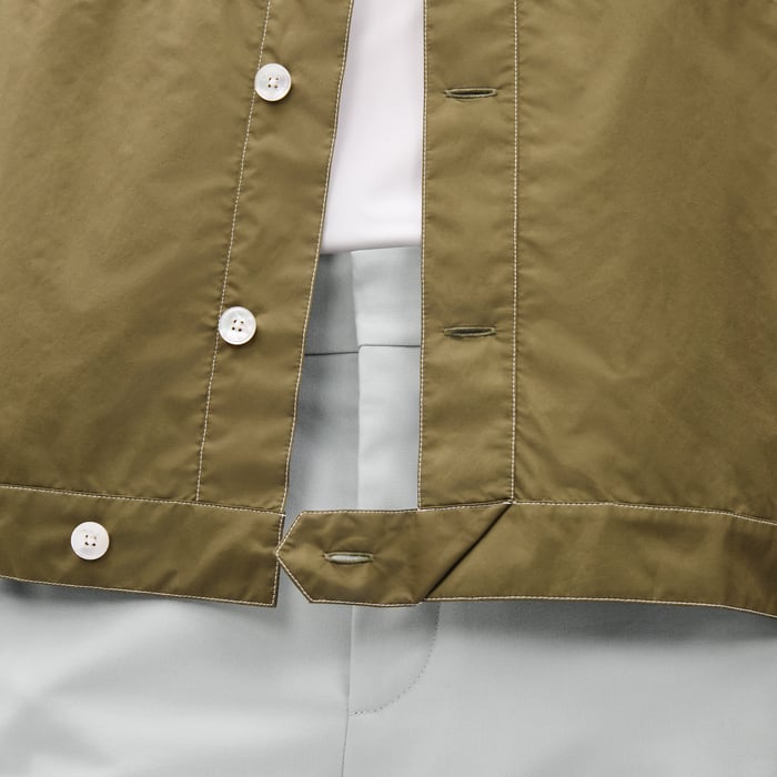 Matcha "Pique Plie" Buttoned Jacket