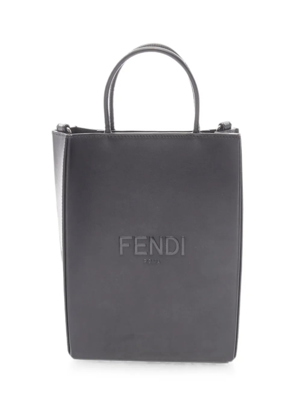 2000s small debossed-logo tote bag