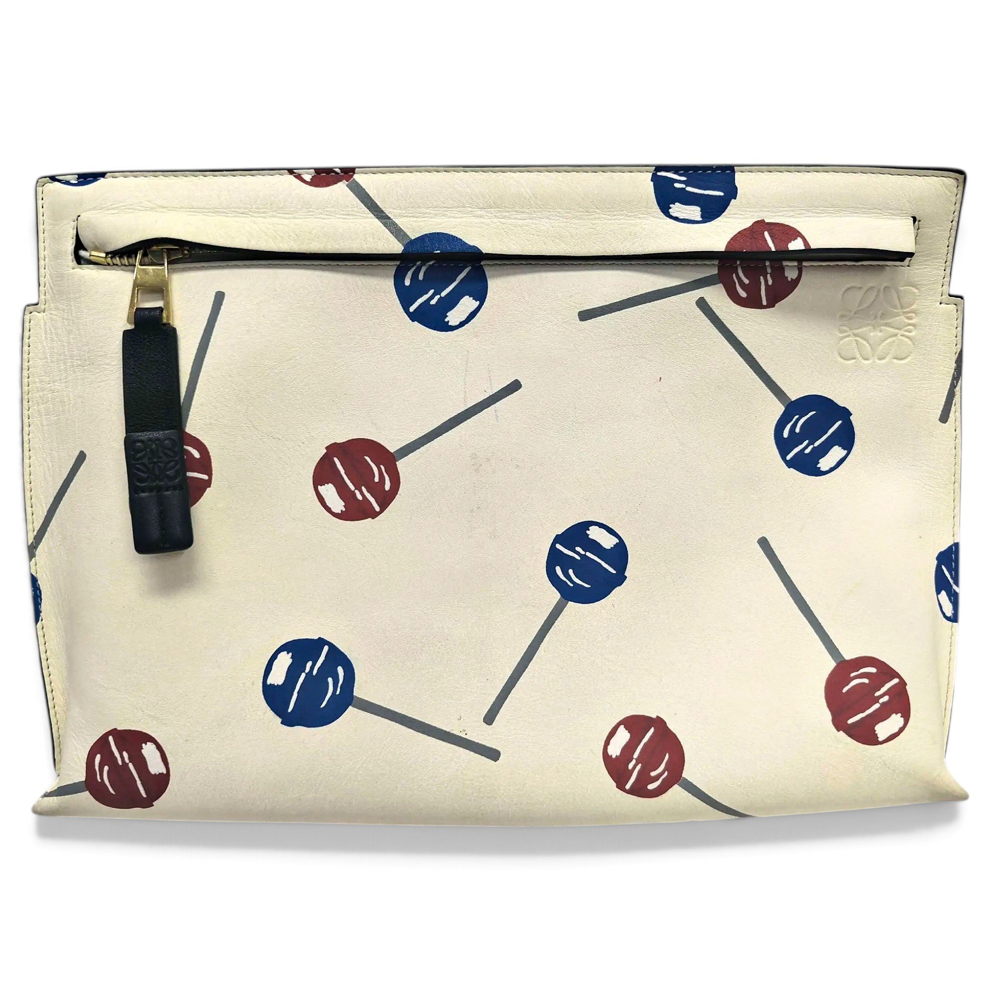 T Pouch leather clutch bag