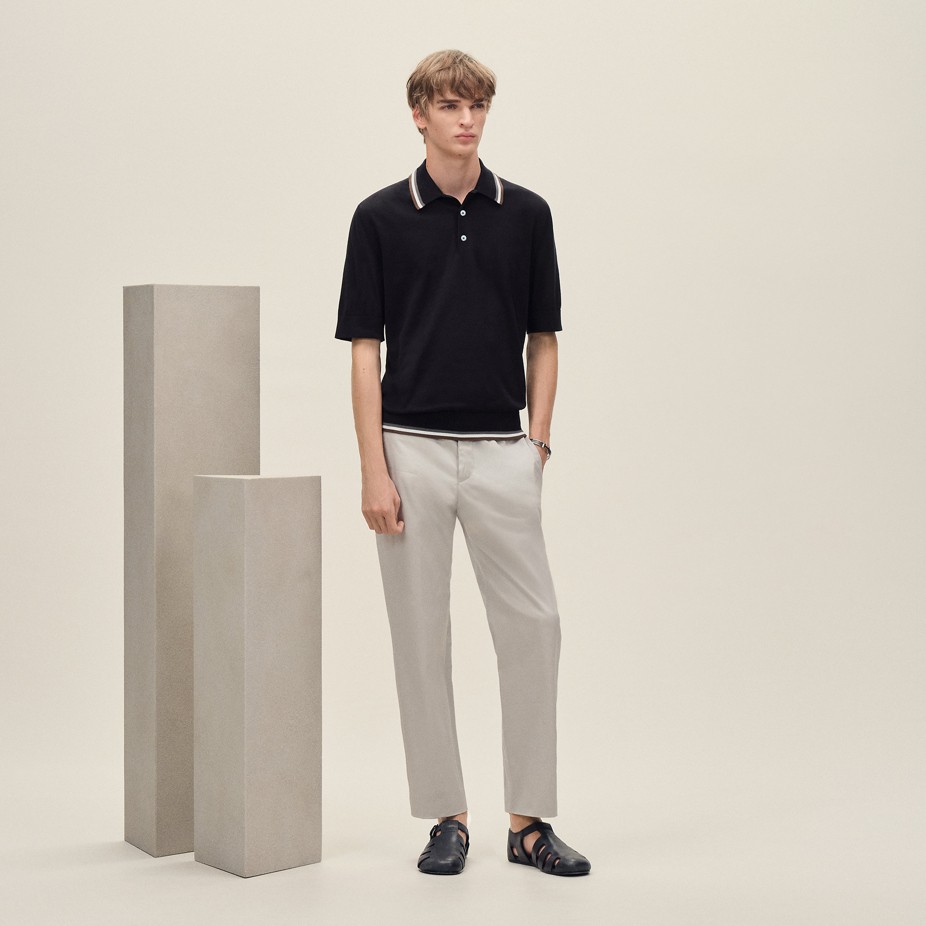 "Rayures & Twist" polo shirt