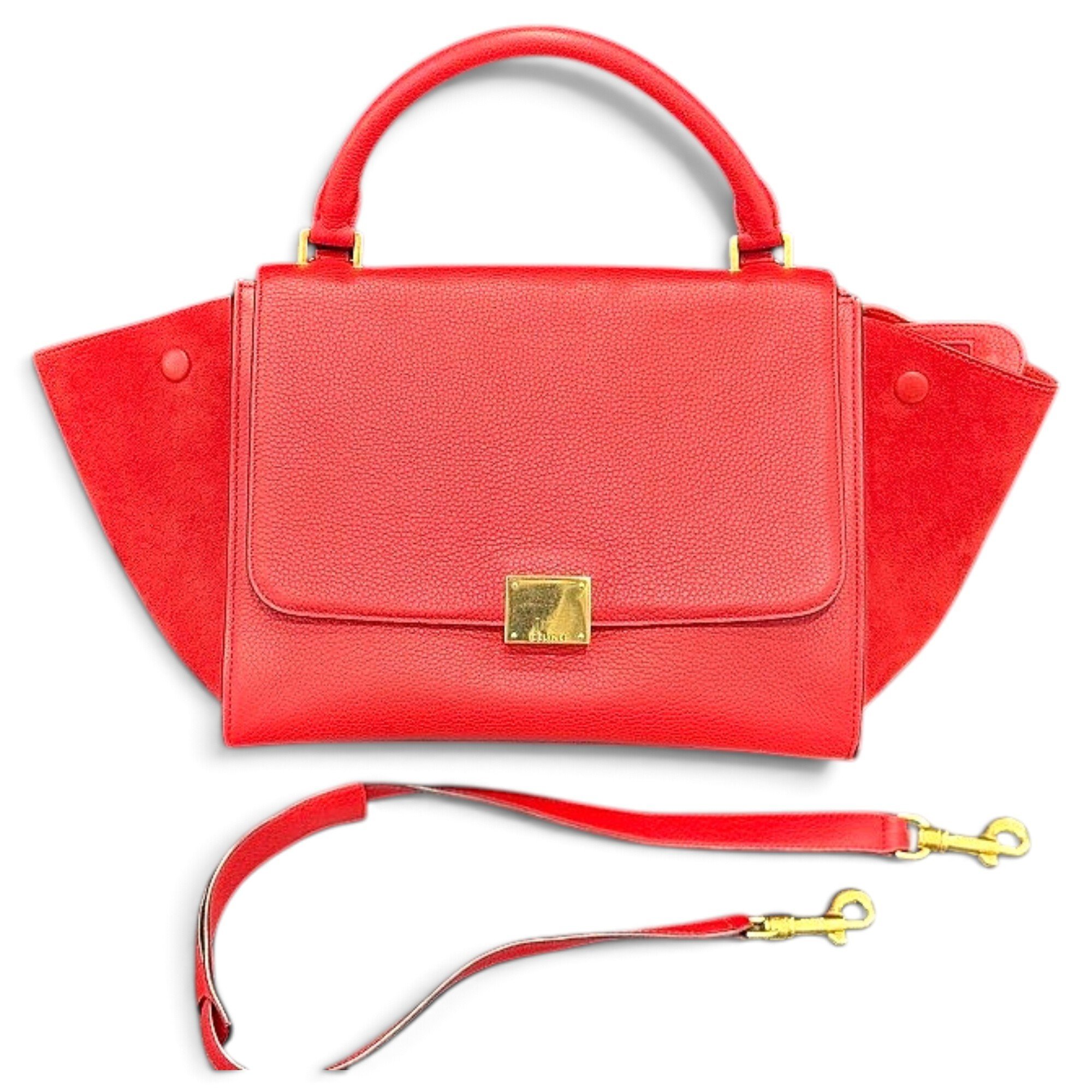 Trapèze leather handbag