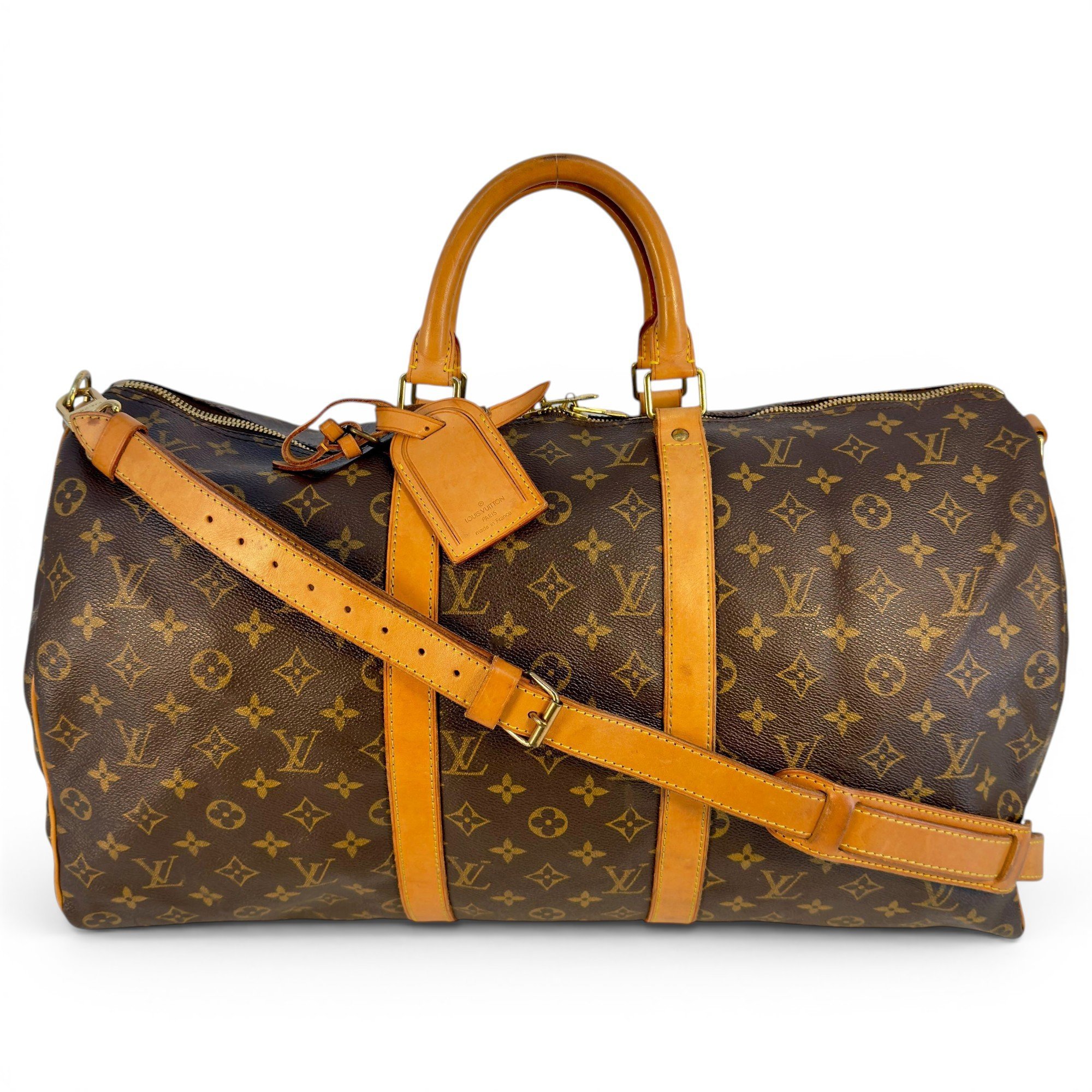 Keepall leather travel bag