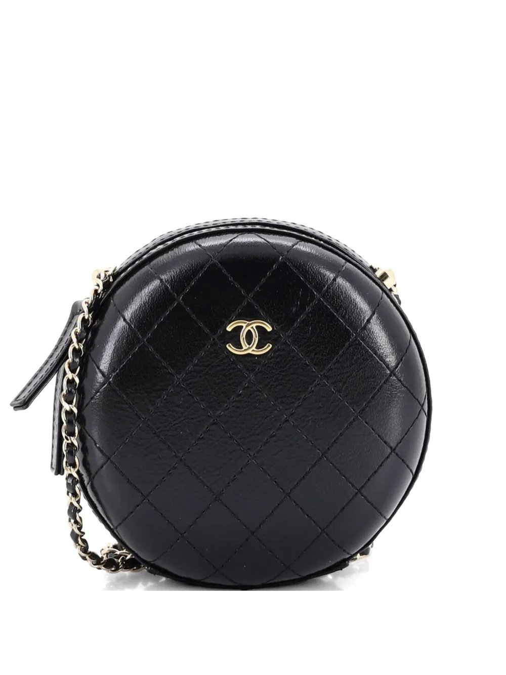 Round Chain Stitched Calfskin Small crossbody bag