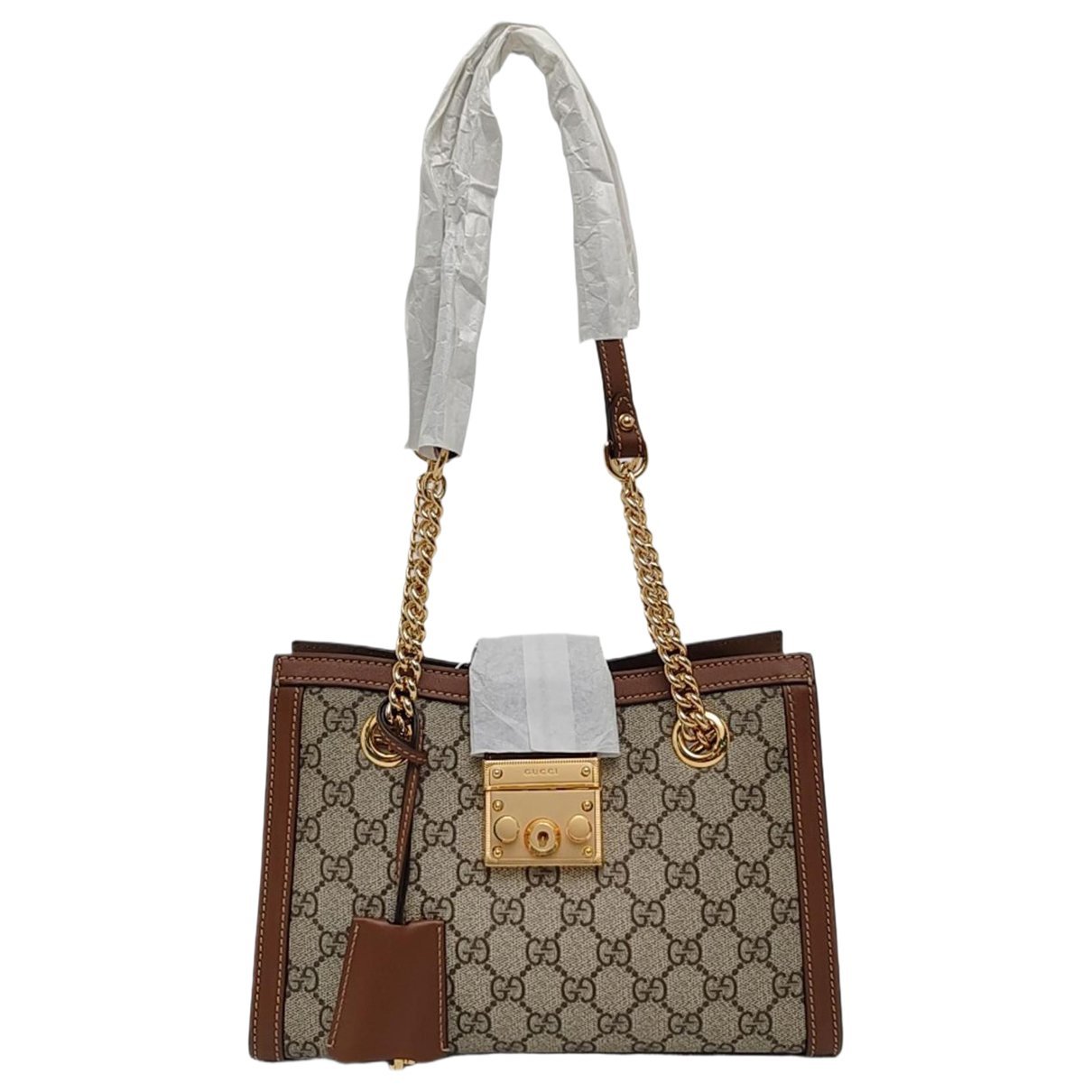 Padlock leather handbag