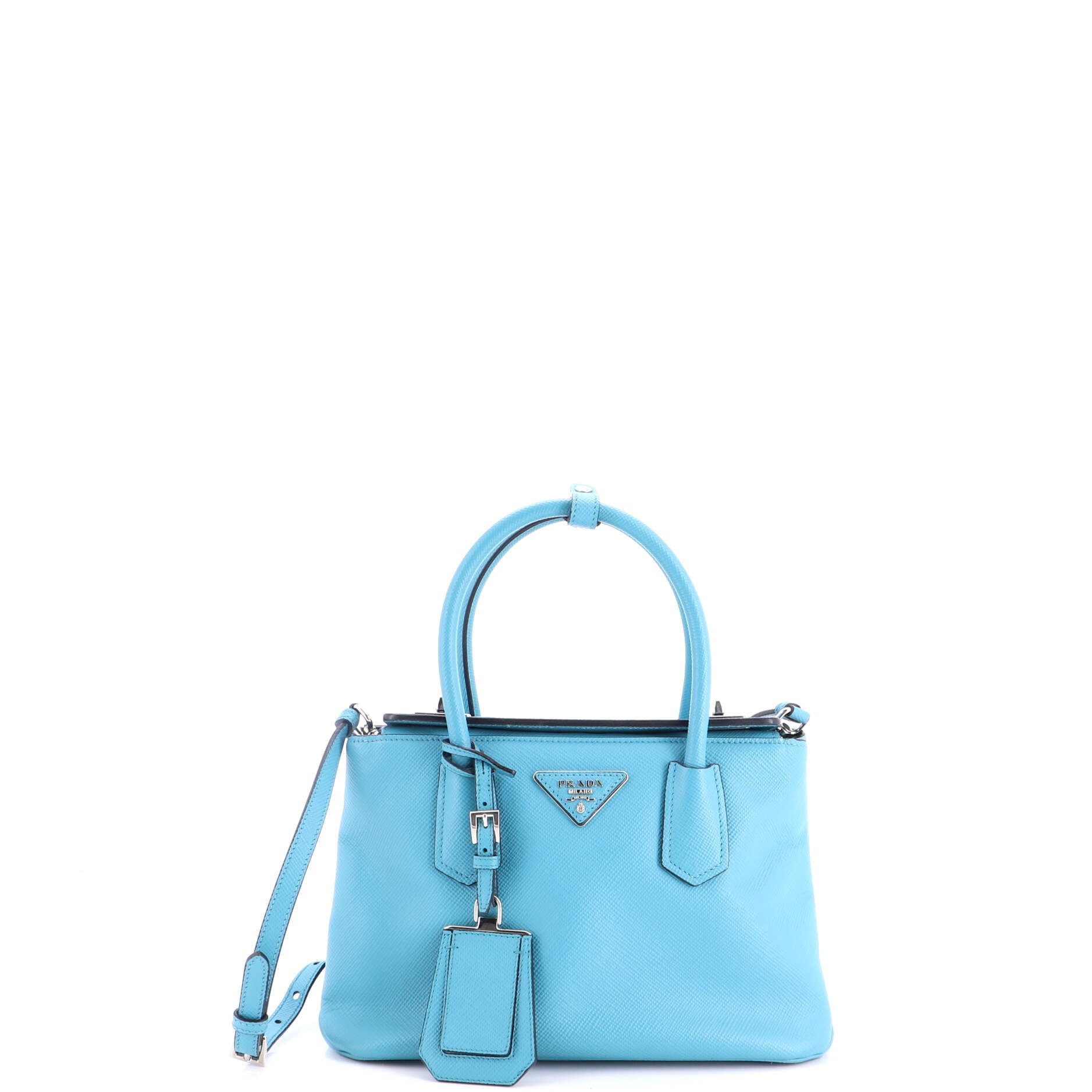 Turnlock Cuir Twin Tote Saffiano Leather Mini