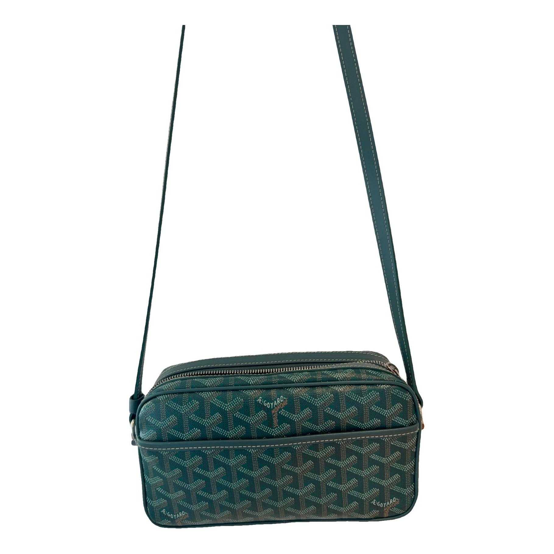 Cap vert leather crossbody bag