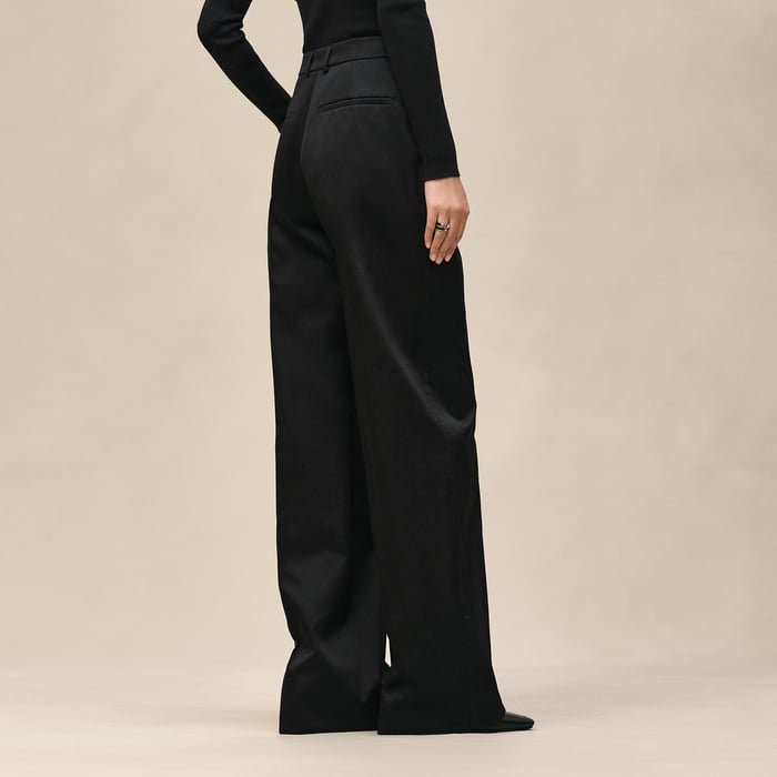 Noir High-waisted Wide Pants