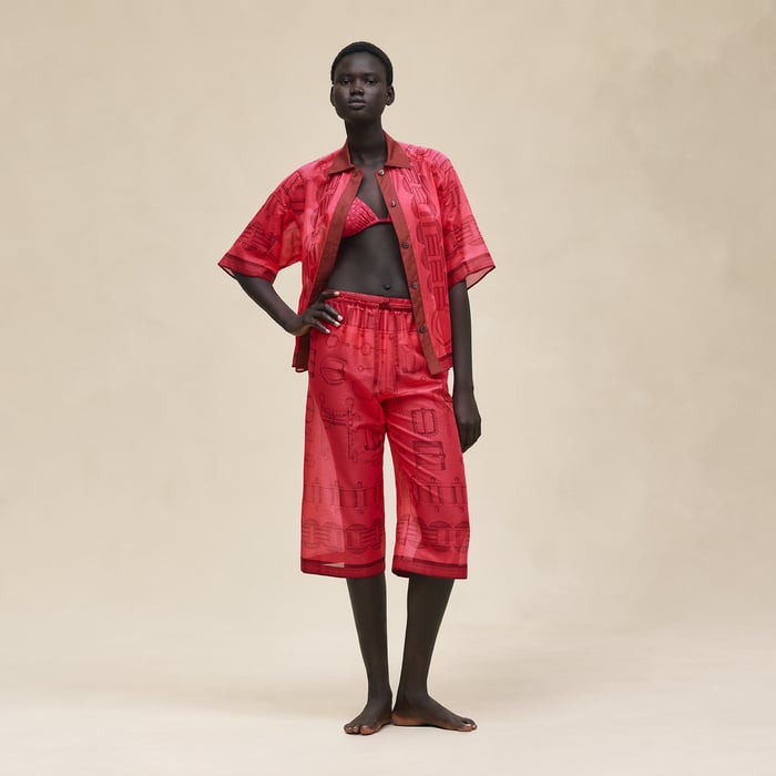 Rose Pivoine "Cahier Du Colporteur" Beach Pants