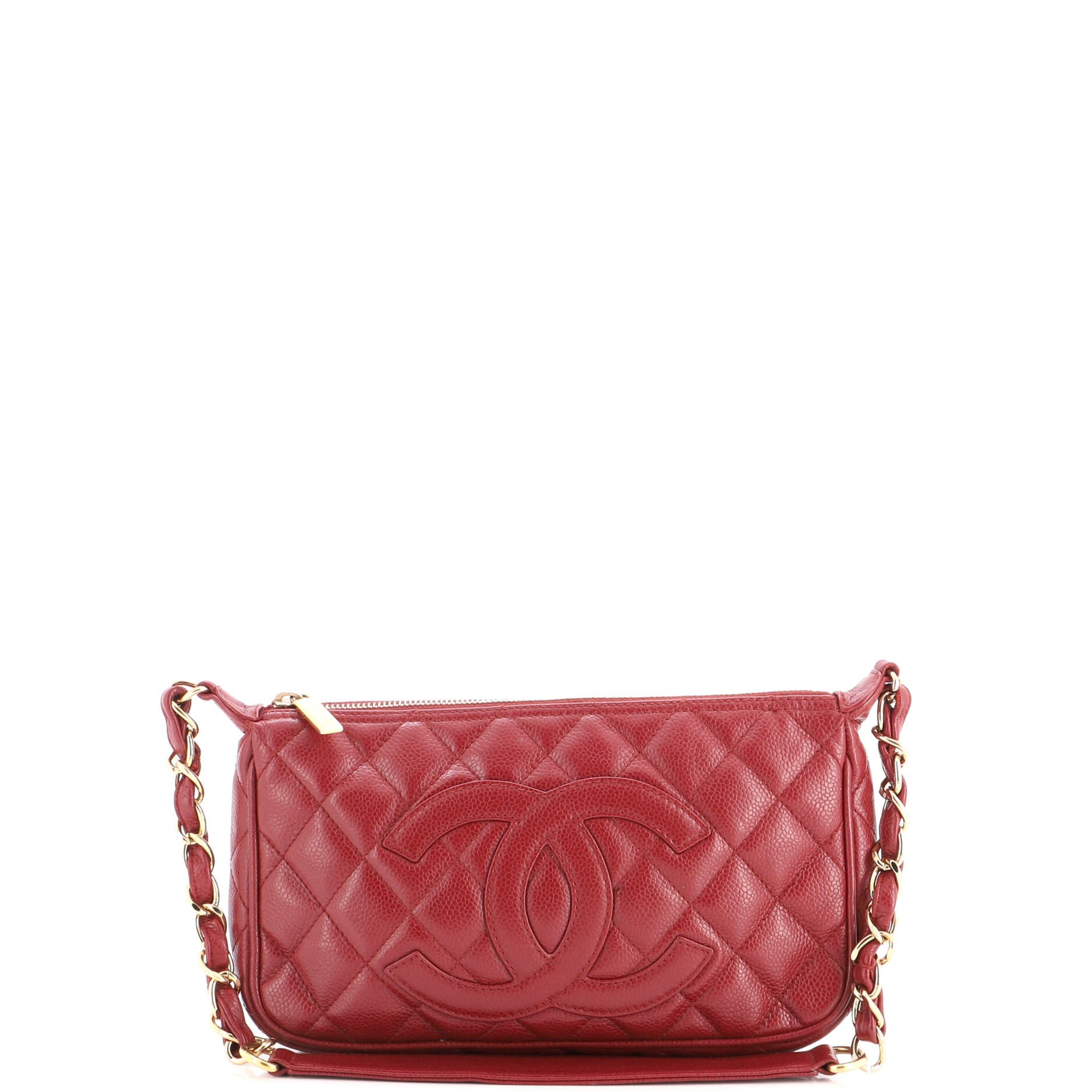Timeless CC Chain Shoulder Bag Quilted Caviar Small