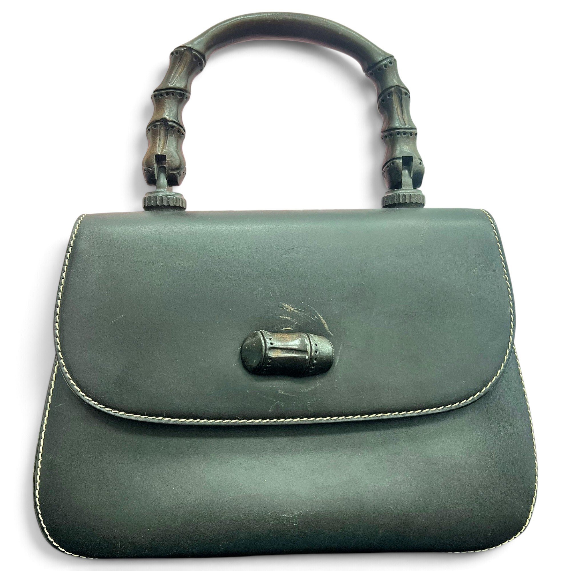 Bamboo leather handbag