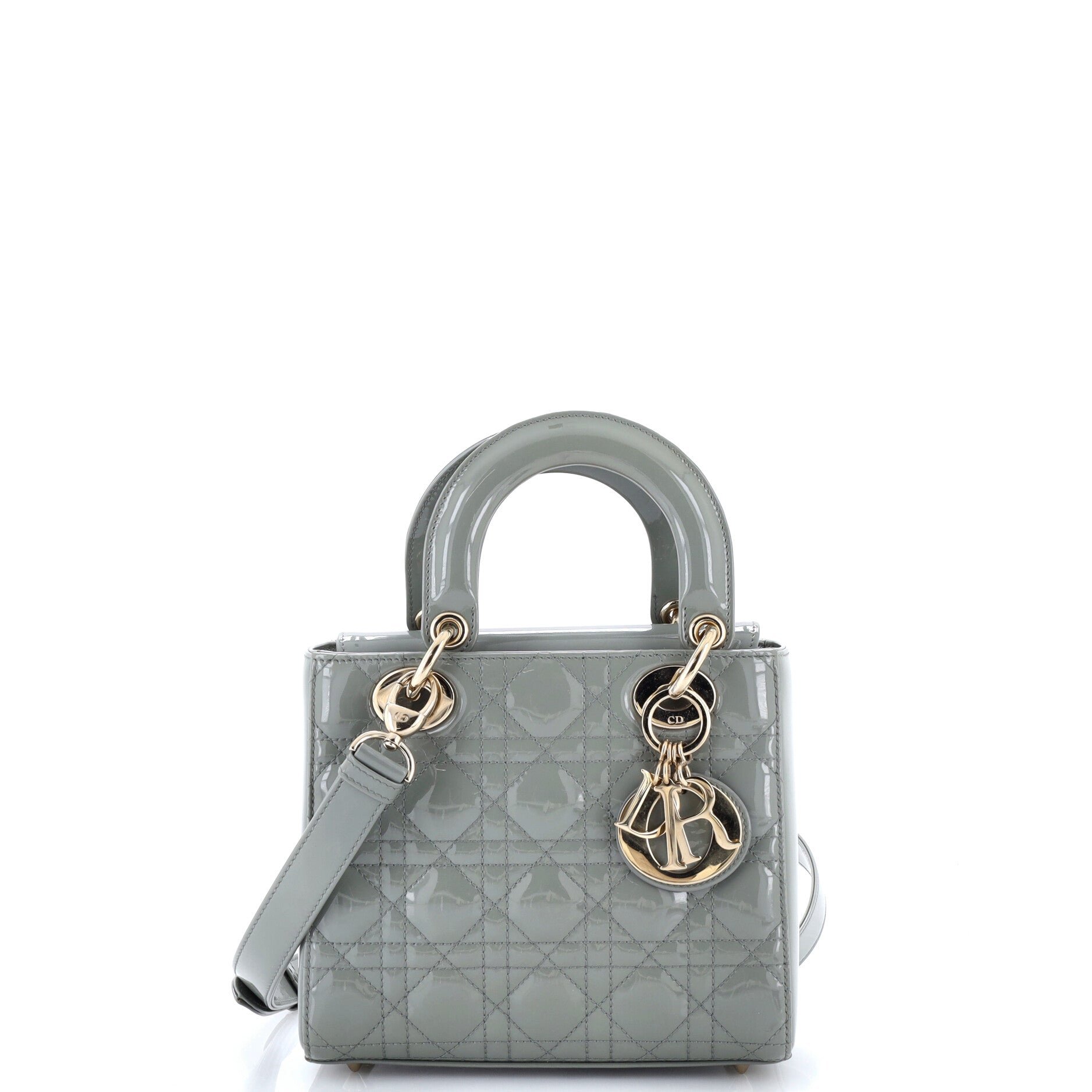 Lady Dior Bag Cannage Quilt Patent Small